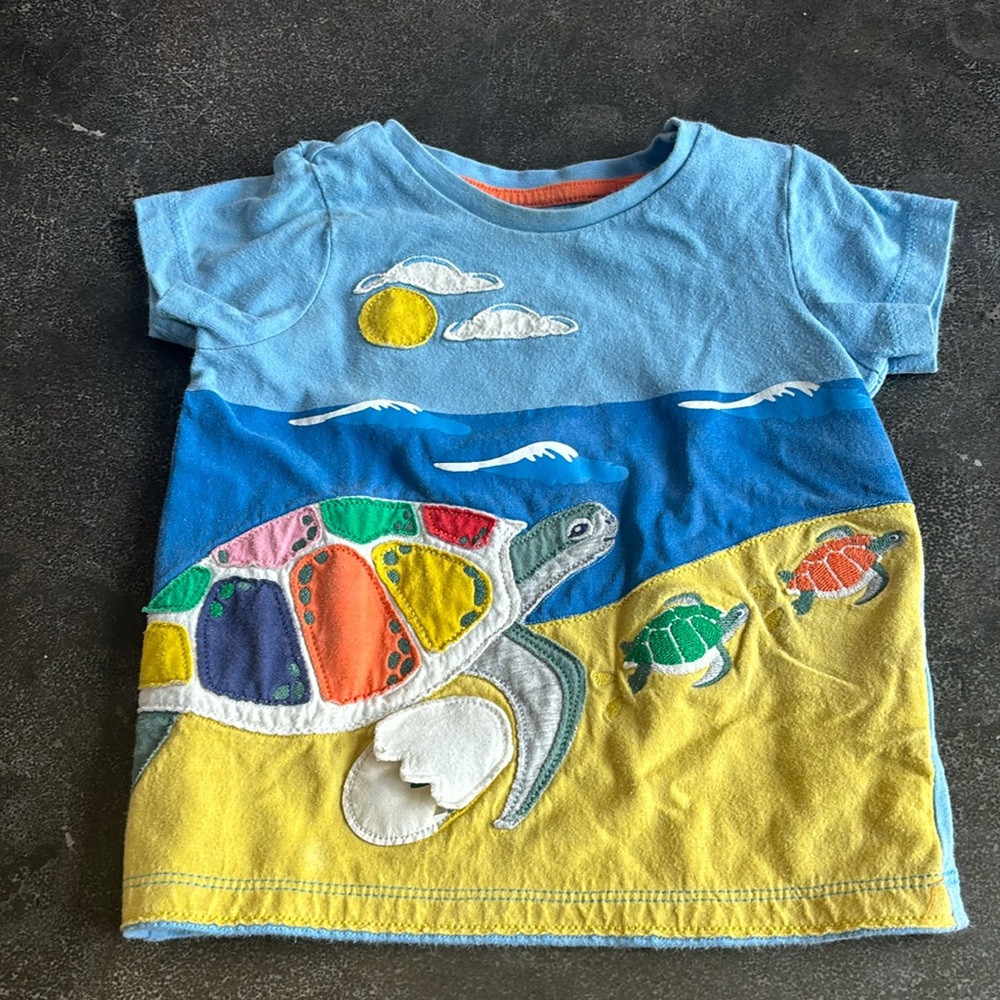 Baby Boden Lift the Flap Sea Turtle Shirt 18-24 months